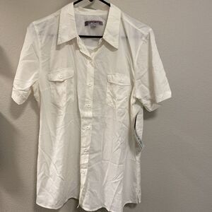 NWT Sportif UPF‎ 15 Women's Large Sun Shirt white nylon